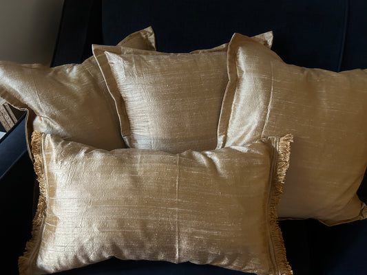 Gold Silk Scatter Cushion Cover