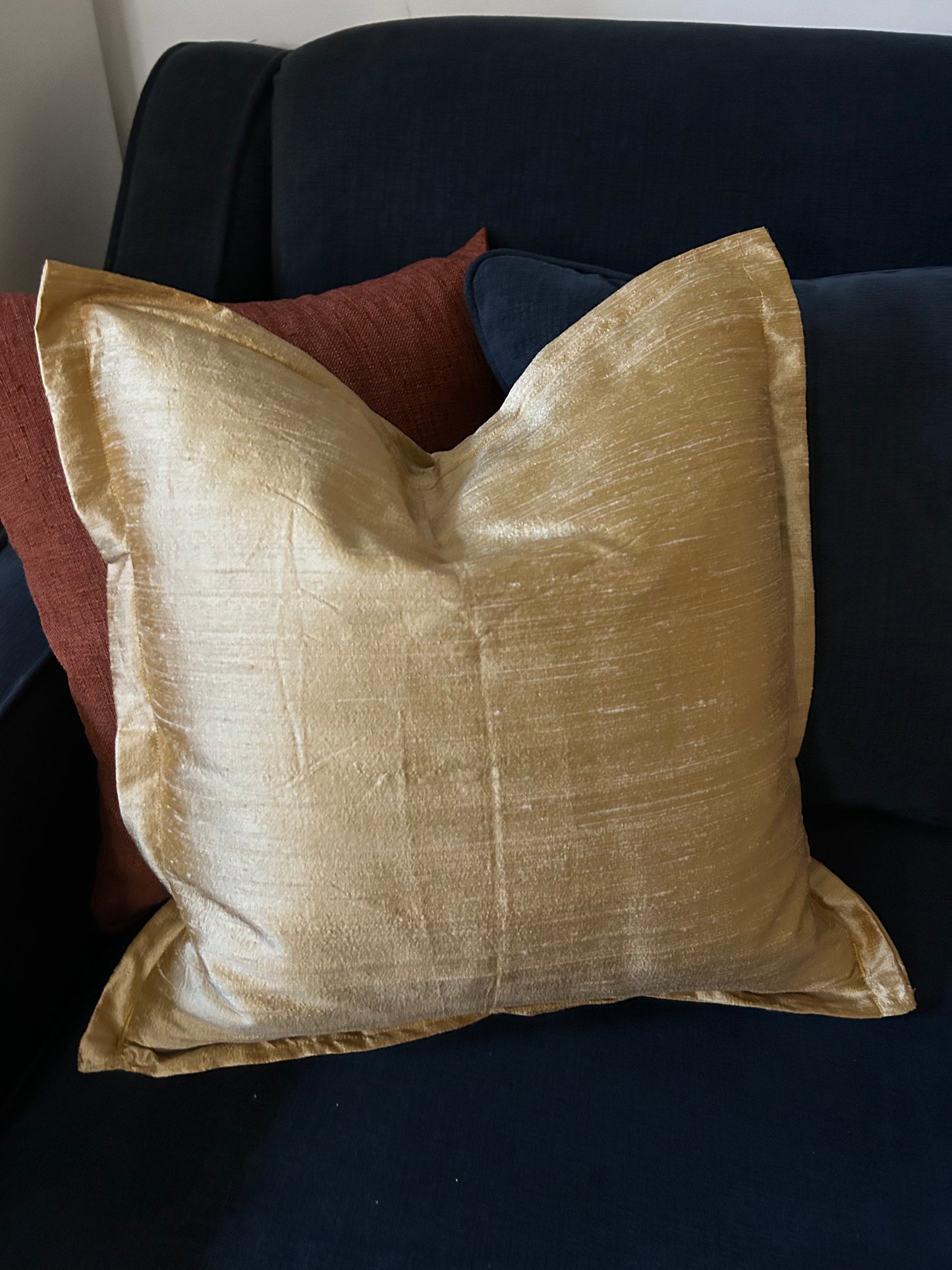 Gold Silk Scatter Cushion Cover