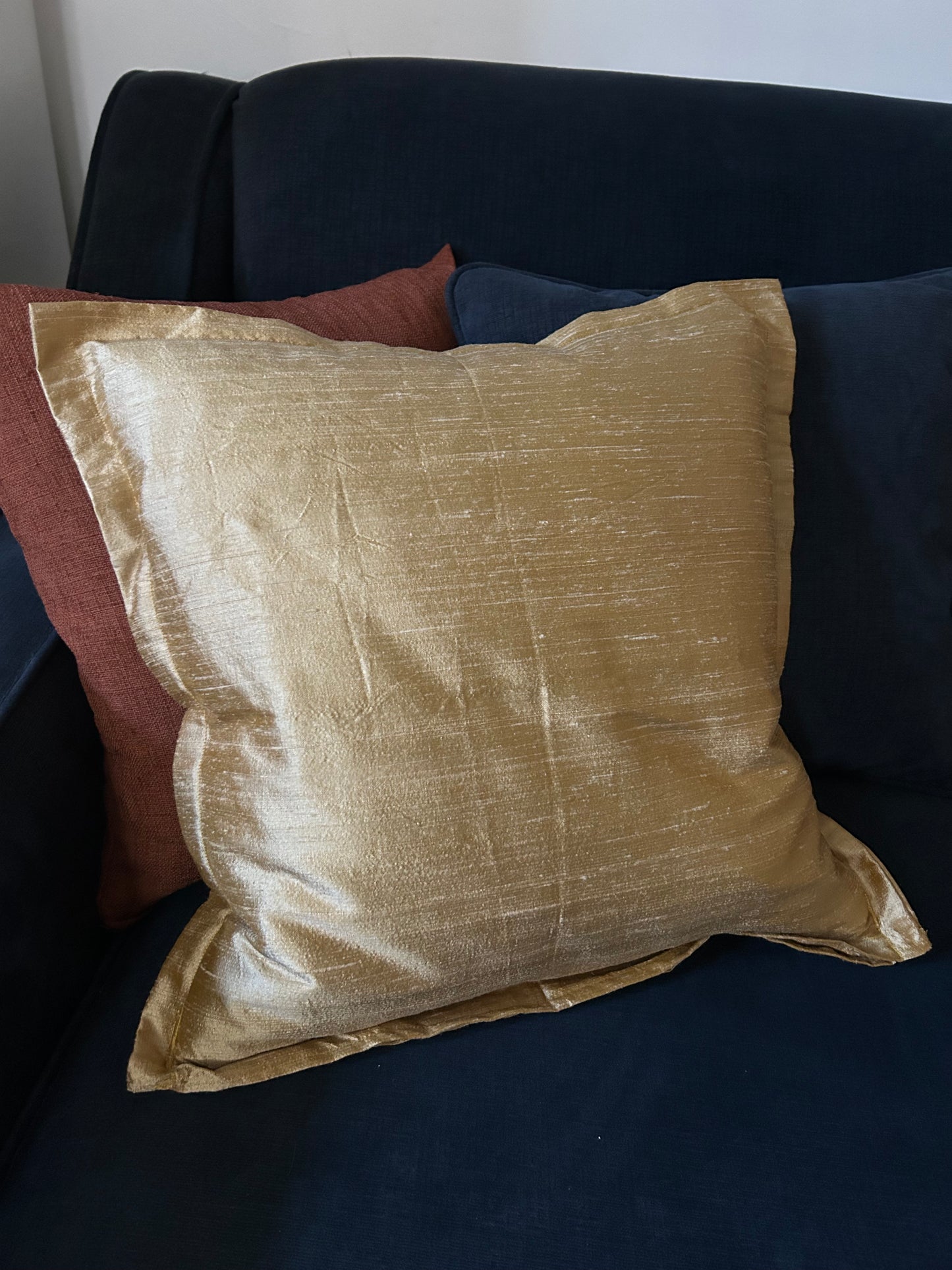 Gold Silk Scatter Cushion Cover